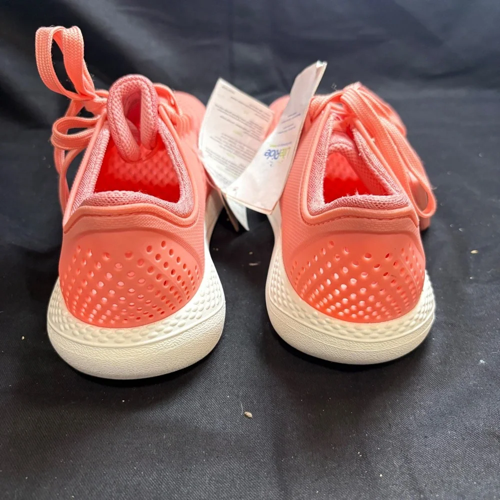 Crocs LiteRide Pacer Electric Pink Lace Up Sneakers Women 9 205234-6KP NEW